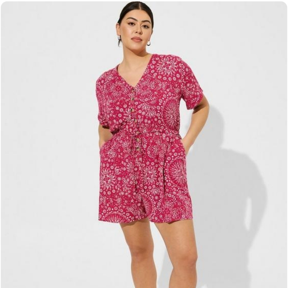 Torrid Button front Romper